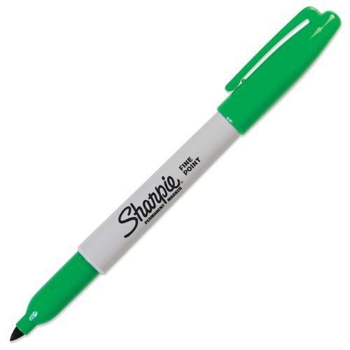 NEW Sharpie Fine Point Permanent Markers, 12 Green Markers(30004)