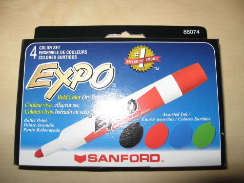 Sanford Expo Dry Erase Markers 88074 4 Color Bullet Point Red Green Blue Black