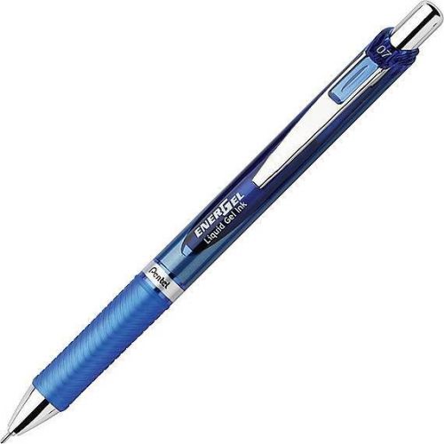 Pentel EnerGel® RTX Retract. Gel Pens, Medium Point 0.7 mm, Blue Ink, 12/Pk