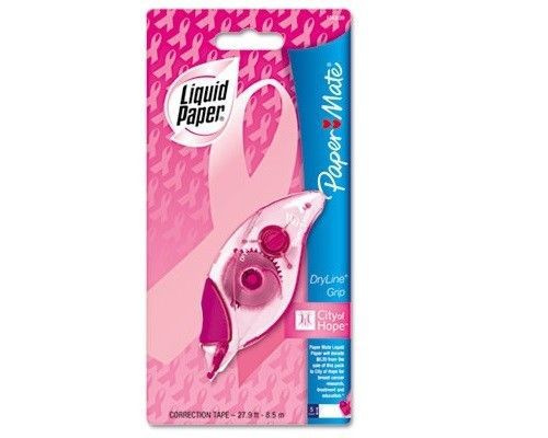 Pink Ribbon City of Hope Liquid Paper PaperMate Dryline Grip Correction Tape