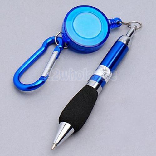 4x Blue Golf Scoring Badge Reel Pen Belt Pocket Lanyard Metal Clip + Carabiner