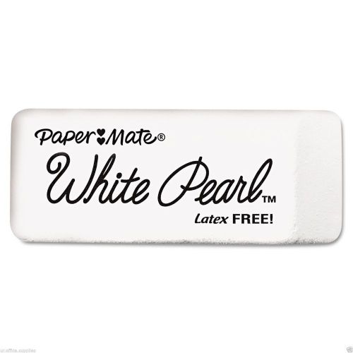 12pk Paper Mate White Pearl ERASER Art Drafting Pencil White Vinyl Drawing Large