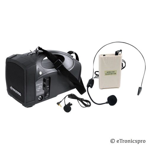 Pyle portable pa wireless speaker system amplifier belt pack lavalier headset for sale
