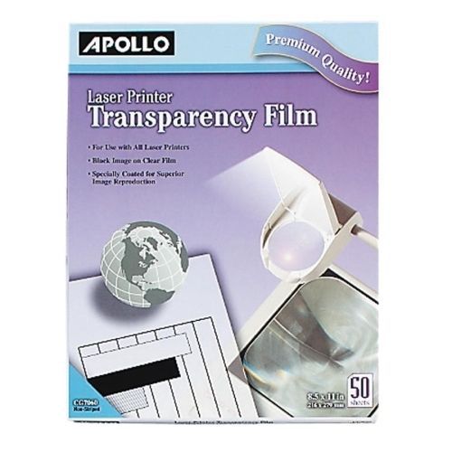 Apollo Transparency Film - Letter - 8.50&#034; x 11&#034; - 50 / Box - Transparent