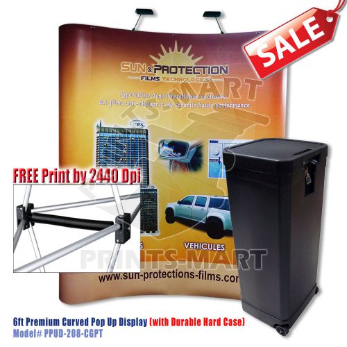 6ft Trade Show Pop Up Display Exhibits Booth Full Graphics with Durable Trolley