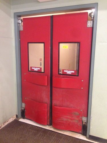 SET of Durus Durulite Commercial Traffic Door COMPLETE Red Used 31x88
