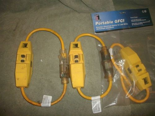 Power First in-line portable GFCI  p/n  5YL47 Qty (3) 1 New 2 Used 120 V  15 AMP