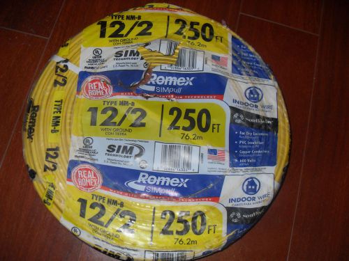 250FT ROLL 12/2 WITH GROUND ROMEX COPPER WIRE 600VOLT NEW IN ORIGINAL PACKAGING