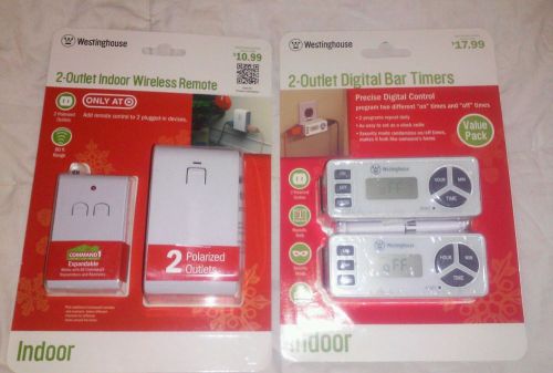 Westinghouse,2-outlet digital bar timers &amp;2-outlet indoor wireless remote,inside