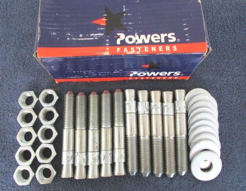 Powers 07450 Concrete (10) Wedge Anchor Carbon Steel 7/8&#034;-9 x 6&#034; Power-Stud A1-2