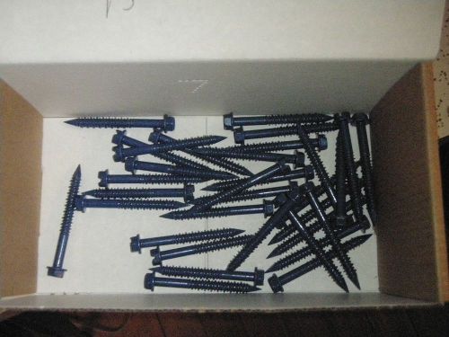 35 @ Blue Concrete Screws  1/4  X 2  1/4  inch Hex Head Slotted FREE SHIPPING