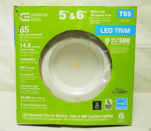 Commercial Electric 6 in. Recessed White LED Retrofit Trim T85