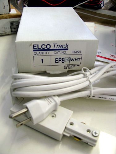 Elco EP850W White Cord and Plug Connector for 1 Circuit Track