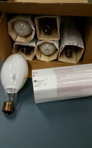 New Box of 6 GE Multi Vapor 400 Watt Lamp Bulbs-MVR400/U
