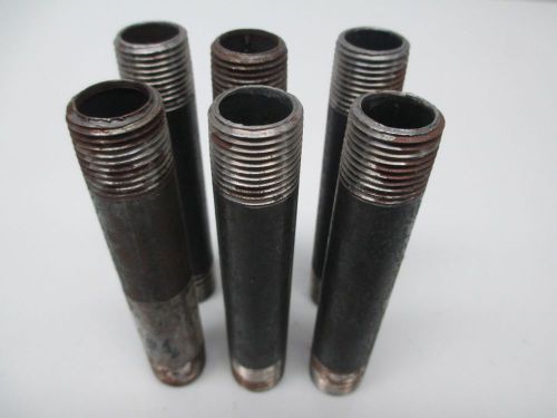 Lot 6 new pipe nipple 1/2in npt 4-1/2in length iron d262549 for sale
