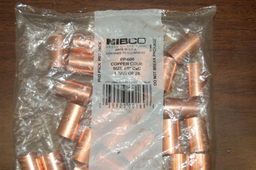 nibco copper couplers 1/2 CxC bag of 25 pcs. non-portable