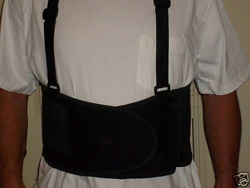 ** 1 Brand New** Large Black Lower Back Brace Support Suspenders Belt **Large**