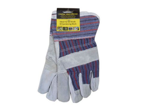 2 Pairs - Multi-Purpose Work Gloves with Leather Grip