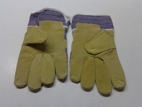 Grain leather palm gloves, 12 pair pack, new for sale