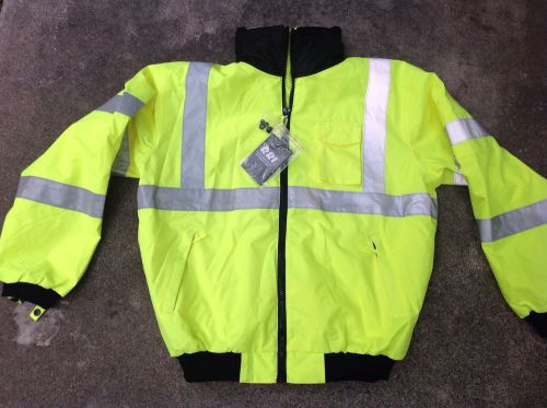 waterproof safety jacket with hood.Size Large