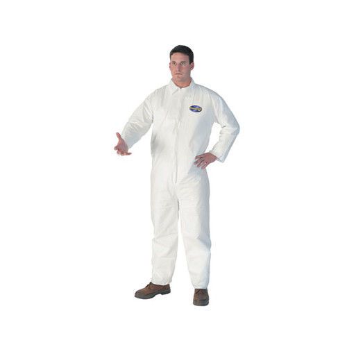 Kleenguard a40 extra large elastic-cuff hood and boot coveralls in white for sale
