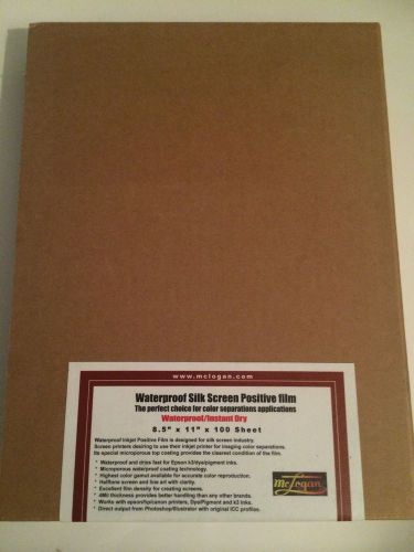 Waterproof Silk Screen Positive Film Instant Dry 8.5&#034; x 11&#034; x 100 Sheet