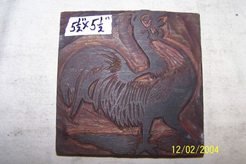 Hand Carved WOOD ROOSTER 5 1/2&#034; X 5 1/2&#034;