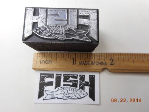 Letterpress Printing Printers Block, Fish, Word w Fish