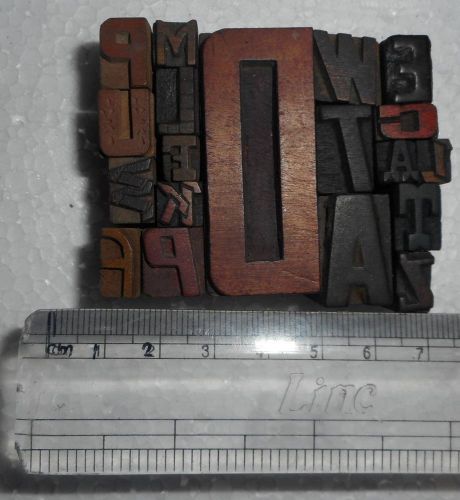 Vintage letterpress letter wood type printers block lot of 19 collection.b838 for sale