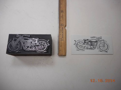 Letterpress Printing Printers Block, Old Fashion Motorcycle