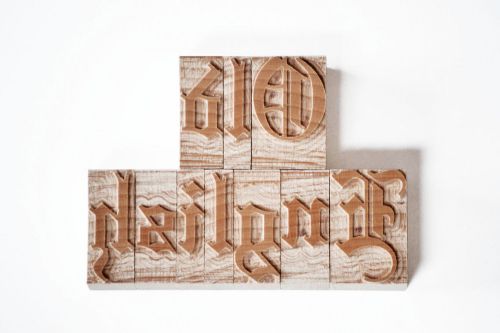 Letterpress old english wood type 9 line -125 pieces for sale