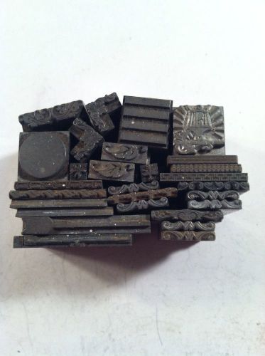 Vintage Metal Letter Press Printers Blocks  Lot Of 26