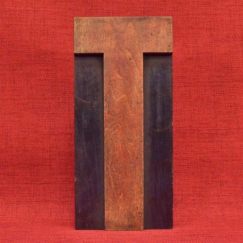 Wood Letter T - Large Letterpress Type Printers Block - 10 by 4 11/16 inches