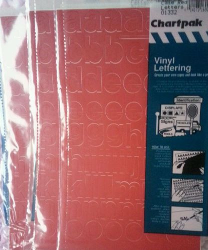 ChartPak Vinyl Lettering Red 1&#034; Lower Case 01332 Signs Displays 3 Packs
