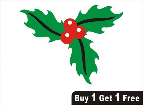 2X Bright Green Holly Wall Decal Sticker VINYL School Club FREE SHIPPING - 532