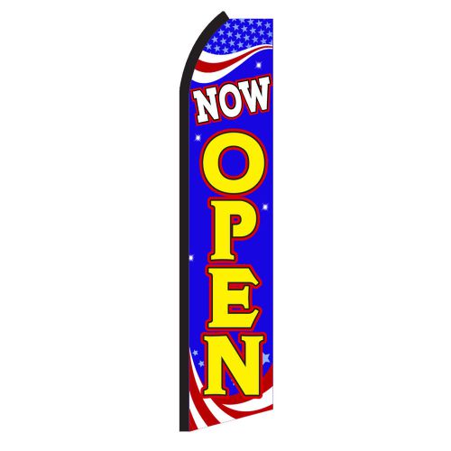 Now open super feather flag flutter sign swooper banner + pole sfz for sale