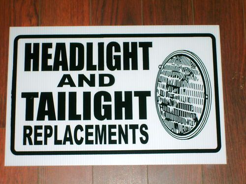 Auto Repair Shop Sign: Headlight &amp; Tailight Service