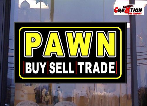 20&#034; x 36&#034; LED Light box Sign - PAWN  Buy- Sell -Trade - Window /Wall Sign
