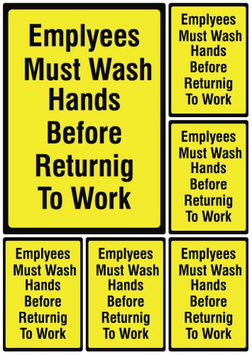 6 Signs Employees Must Wash Hands Before Returning To Work Bathroom Signs s132