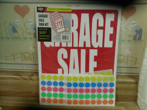 Cosco Garage Yard Sale Sign Kit 4 11&#034; x 14&#034; signs 400 Price Label Stickers Blank