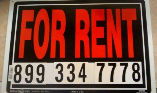 14 in. x 10 in. Aluminum For Rent Sign W/ your CUSTOM PHONE # Included