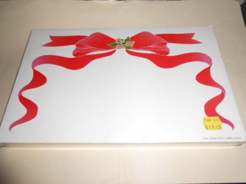 STORE SALE SIGNS RED BOW ON WHITE  MOTIF BLANKS 100 PCS 7&#034; X 11&#034;
