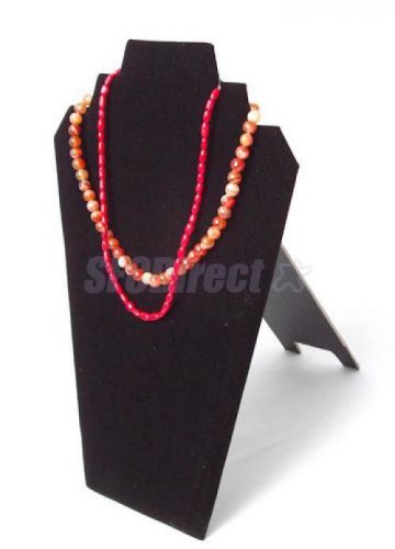 12&#034; BLACK Velvet CURVED Bust NECKLACE CHAIN Pendant JEWELRY DISPLAY STAND HOLDER