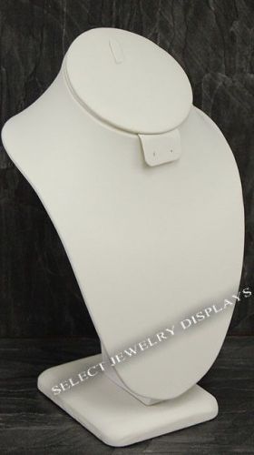 White leather necklace earring combo display stand 10&#034; for sale