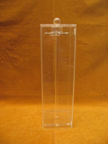 CLEAR PLASTIC DISPLAY CASE FOR NECKLACES - 13&#034; TALL - EXC. COND.