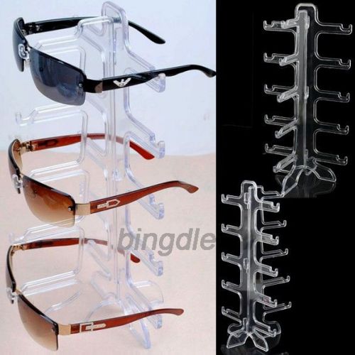 K0E1 5 Layers Plastic bw Frame Eyeglasses Sunglasses Display / Show Stand Holder