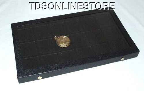 POCKET WATCH/ JEWELRY 18 SLOT CLEAR TOP DISPLAY BLACK