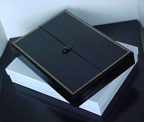 One xl black leatherette double door necklace jewelry presentation gift box for sale