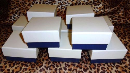 Lot of10 boxes for jewelry -navy blue and cream for sale