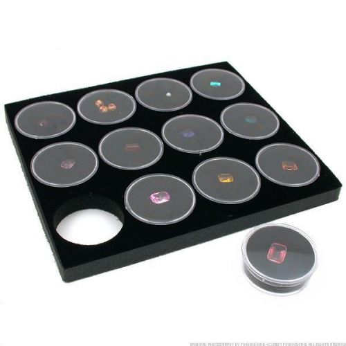 12 Black Gem Jars Display Tray Insert 3/4&#034;